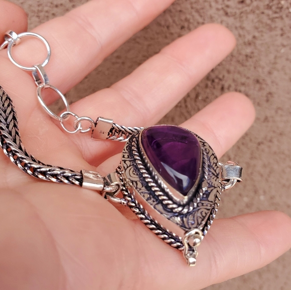 New Awesome Amethyst 925 Silver Poison Bracelet. - Picture 12 of 16